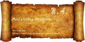 Malitsky Andrea névjegykártya